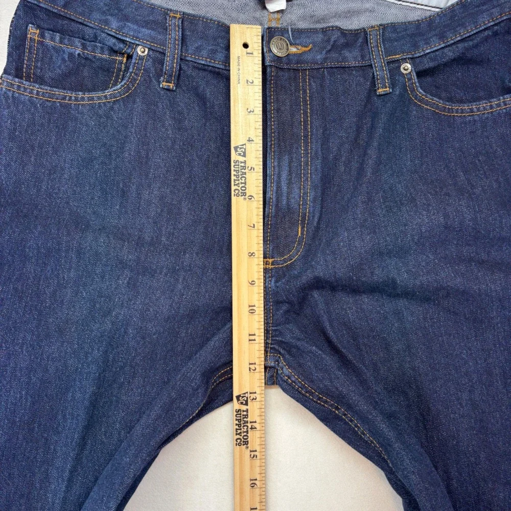 Lands' End Jeans Mens 36‎ Blue Traditional Fit Straight Leg Dark Wash Denim